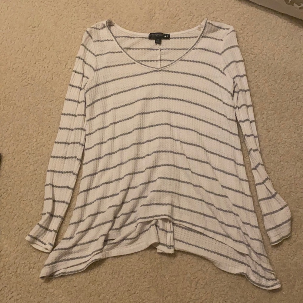 White and Grey Striped Living Doll Long Sleeve
